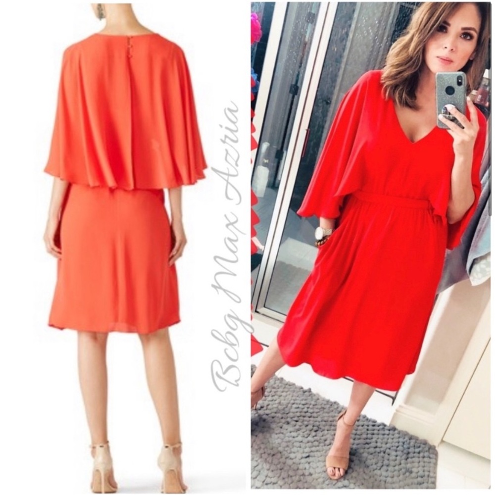 NWT BCBGMAXAZRIA Brittni Cape Dress Size Small - Picture 2 of 13
